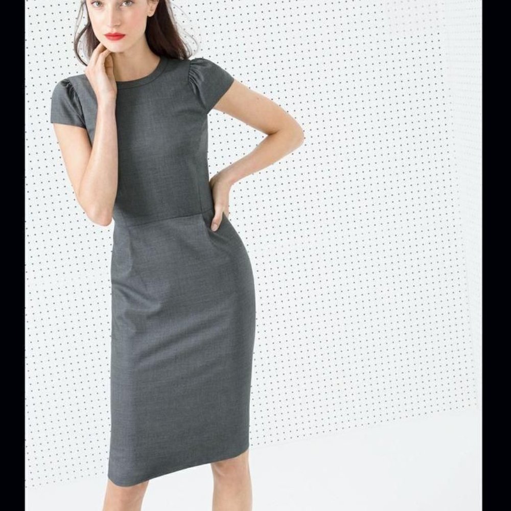 ⬇️J. Crew Suiting Grey Cap Sleeve Dress Size 0